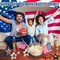 6 Pcs Patriotic Wooden Stars Signs Memorial Day Decorations Red White and Blue Embossed Star 4th of July Table Decor